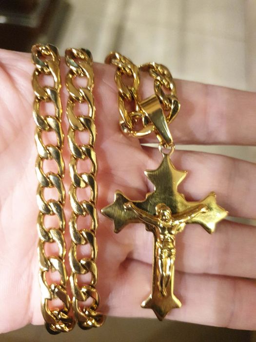Nowy Naszyjnik Męski splot pancerka stal chirurgiczna