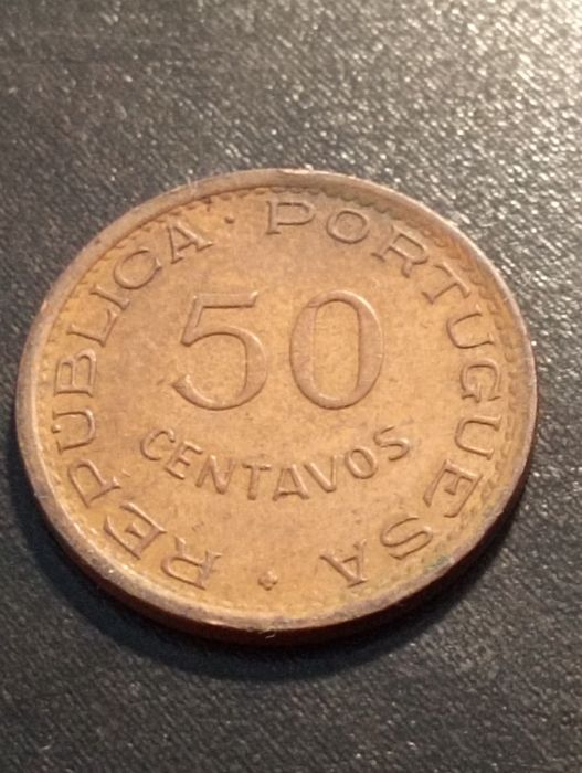 Moeda de 50 centavos -  Moçambique 1974 - Bronze - Soberba