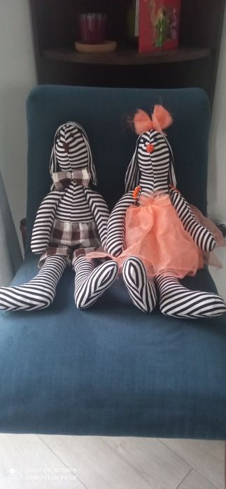 Para zajączków  zająców dla dziecka Wielkanoc rękodzieło