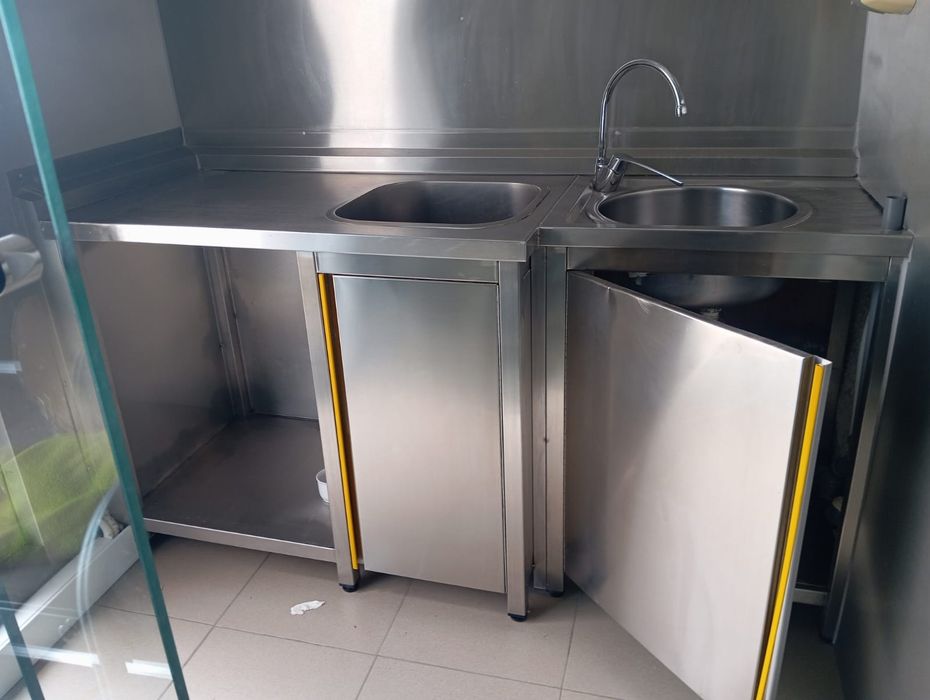 Bancada de cozinha em inox com 172x90x60