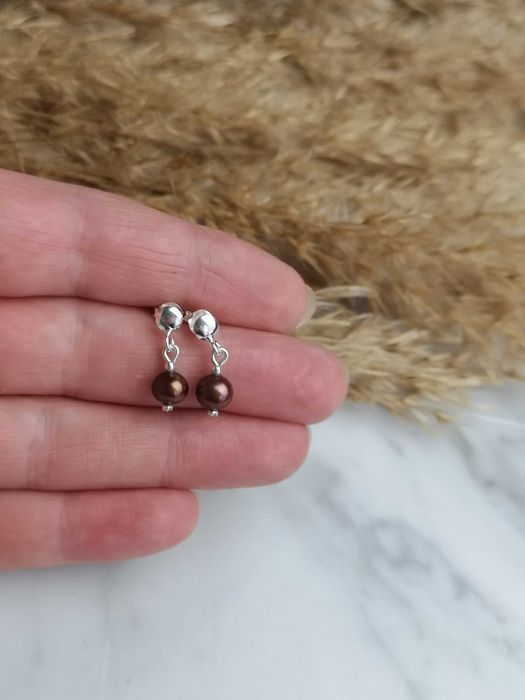 kolczyki sztyfty z naturalną perłą