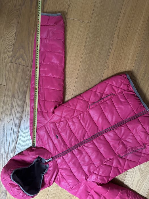 Reserved kurtka 146 różowa kaptur zamek blyskawiczny kieszonki
