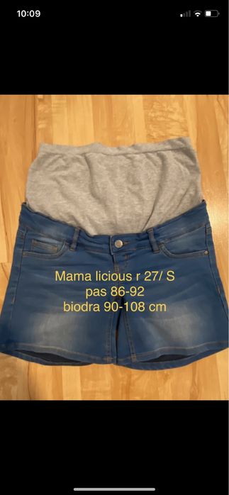 Mama licious 27 S niebieskie ciążowe szorty krótkie spodenki jeansowe