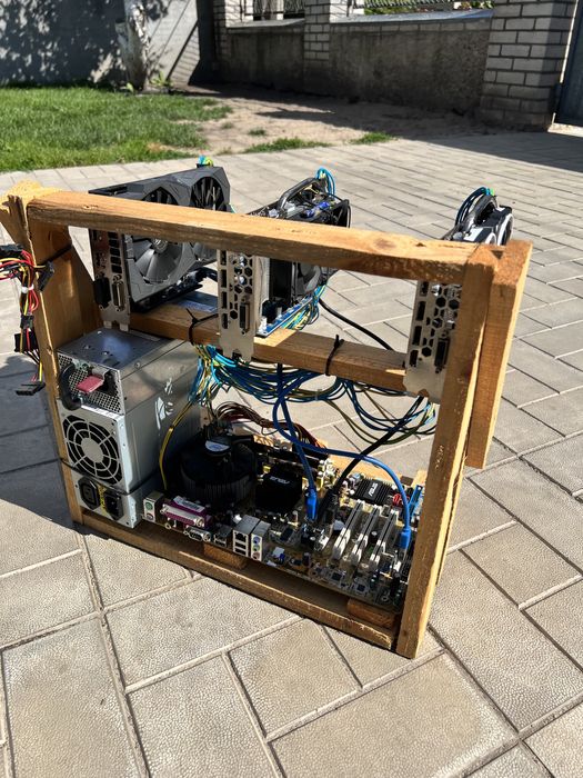 Бизнес, пассивный доход, майнинг ферма, 3 карты, Rx570, 4gb