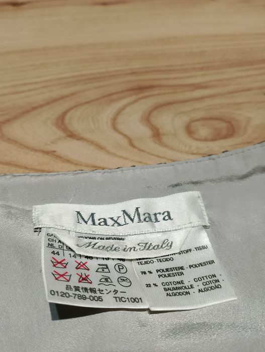 Szara Srebrna Koronkowa Spódnica Ołówkowa Max Mara Made In Italy