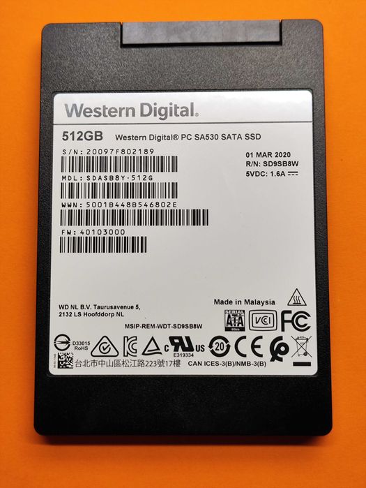 SSD Western Digital 512 Gb