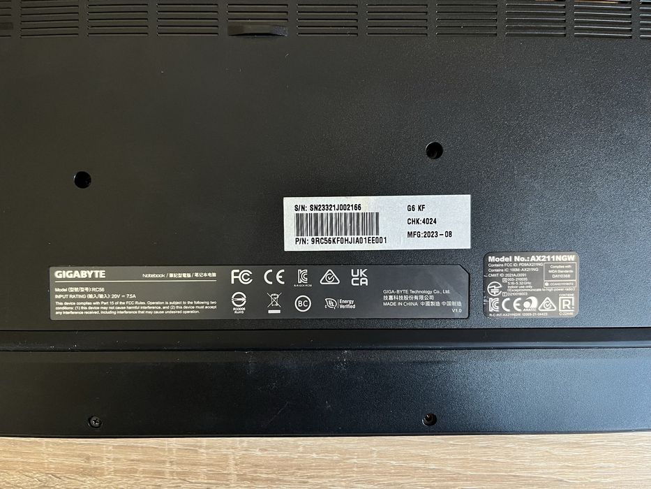 Gigabyte G6 RC56 під відновлення