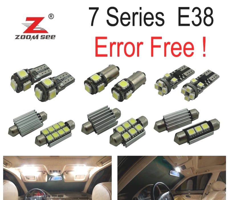 KIT COMPLETO DE 19 LÂMPADAS LED INTERIOR BMW 7 SERIE E38 SEDAN 725TDS 728I 728IL 728I X 94-01