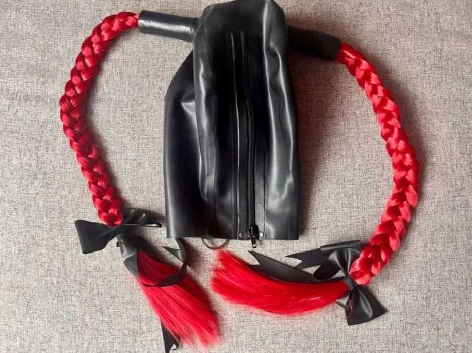 871/ Teatr Sesja Foto Maska unisex M latex lateks 0,4 kuce czerwone