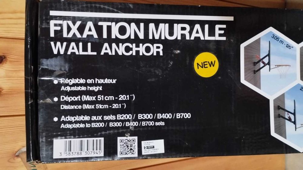 Suporte mural para tabela de basquetebol B200, B300, B400 ou B700