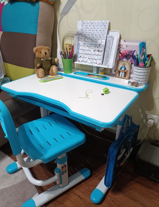 Комплект Cubby парта + стул трансформеры Botero Blue .