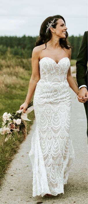 Suknia ślubna Justin Alexander sukienka do ślubu z koronki koronkowa