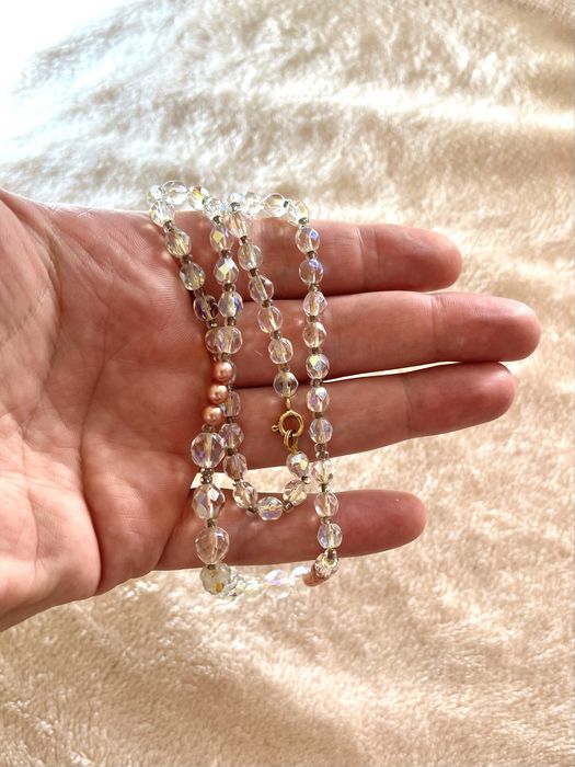 Хрустальные бусы Чехословакия, винтажное украшение