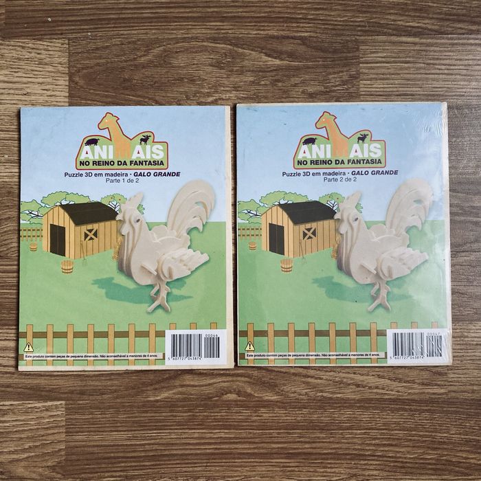 Lote puzzles 3D em madeira “Animais no Reino da Fantasia”