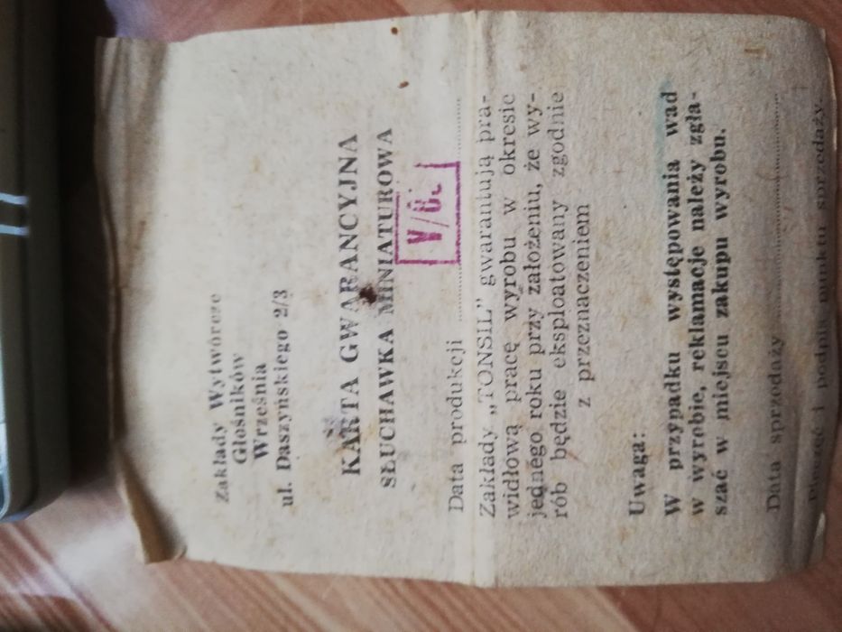 Sluchawka miniaturowa Tonsil