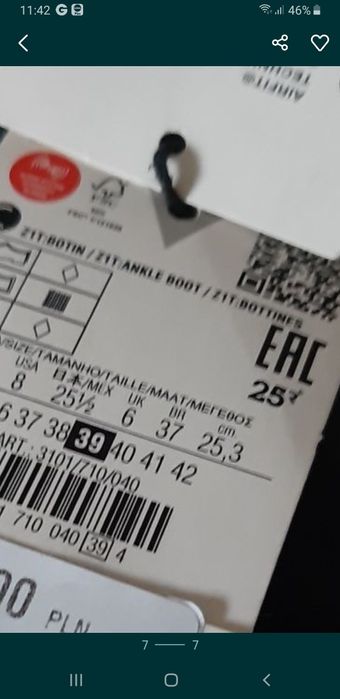 Kozaki botki zara 39 czarne damskie słupek buty jesień wysokie tkmaxx