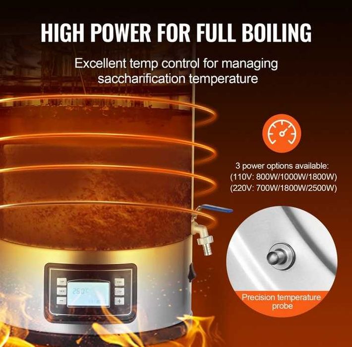 Kocioł zacierowy do piwa warzelny 35L. Vevor   G-787