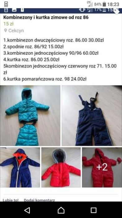 Kurtki kombinezony