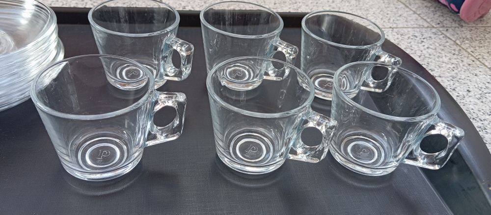 Conjunto de chávenas e pires pirex