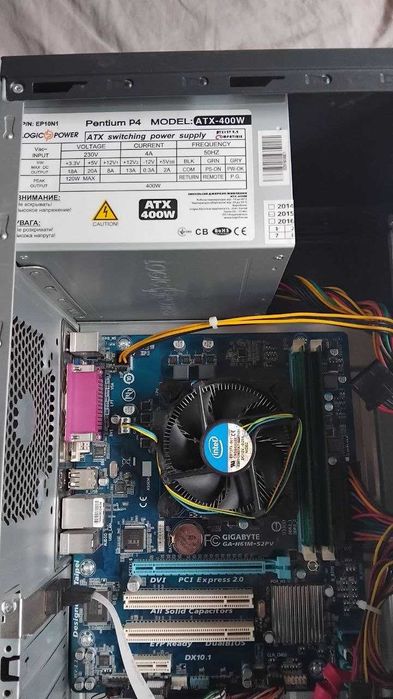 Материнская Gigabyte GA-H61M-S2PV+PowerLogic 400W+Celeron G1610 2,66