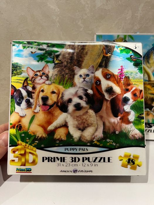Пазли PRIME 3D (котики-песики, динозаври)