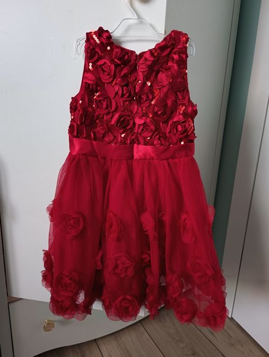 Piękna sukienka z kwiatkami 3D rozmiar 98