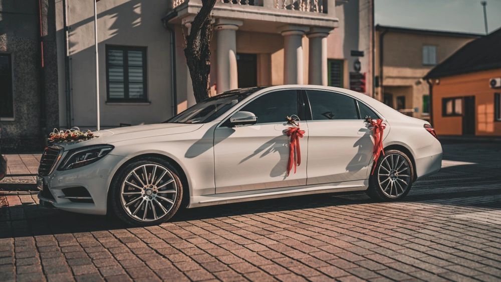 Auto do ślubu Mercedes S AMG biały