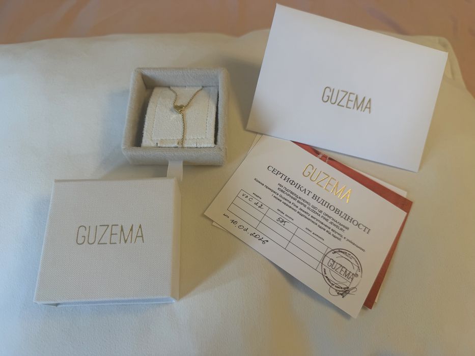 Guzema, нове з сертифікатом кольє-трансформер у жовтому золоті, колекція Love