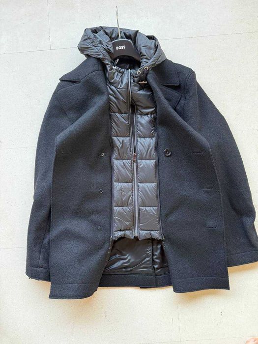 Sobretudo BOSS C-Hyde-Pcoat-RC-234 100 por cento lã com capuz