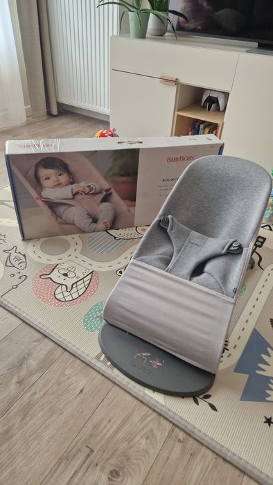 Babybjorn leżaczek jasny szary