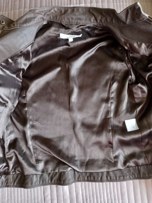 MARIE PHILLIPE 40/L skóra naturalna brąz na wiosnę nowa + chusta H&M