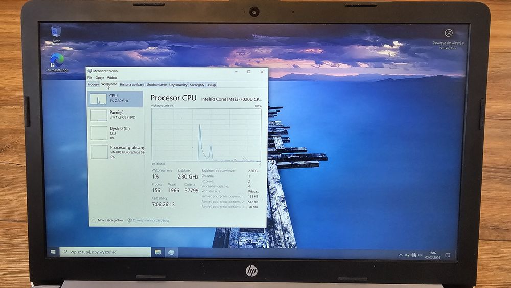 HP 250 G7 I3-7020U, 16 GB Ram, SSD.240