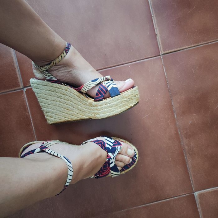 Sandálias de tecido com plataforma em corda Coolway 37/38