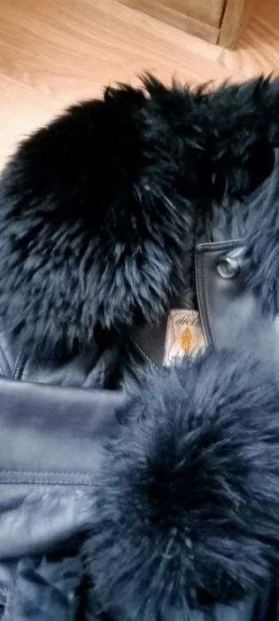 Пальто шкіряне чорне