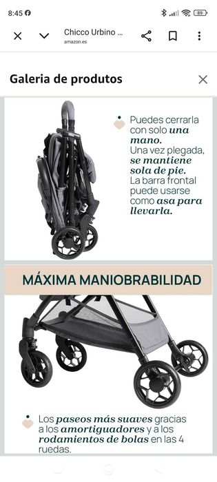 Carro de passeio da Chicco dobrável