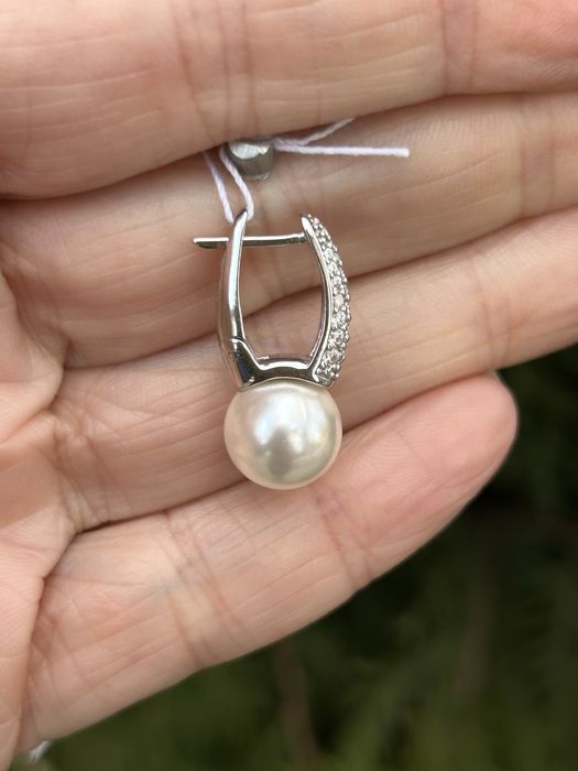 Шикарний срібний комплект з перлинами, срібло 925 проба