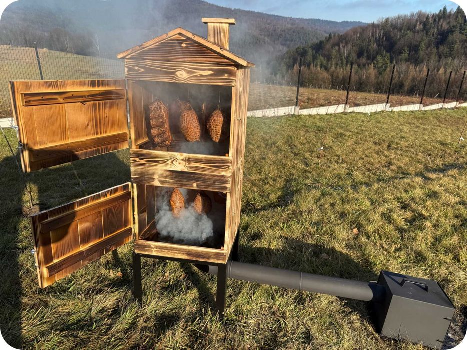 Wędzarnia Ogrodowa Drewniana Duża Domowa Produkcja POL Dostawa Książka