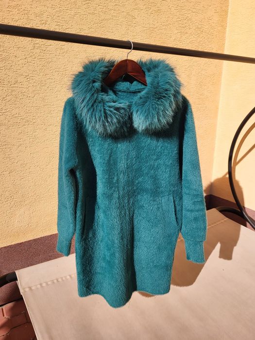 Płaszcz Alpaka z kapturem