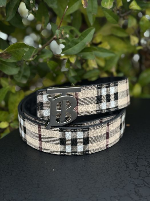 Ремень Burberry бежевый мужской ремінь Барбери шкіряний чорний пасок