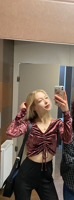 Bluzka bordowa damska hm