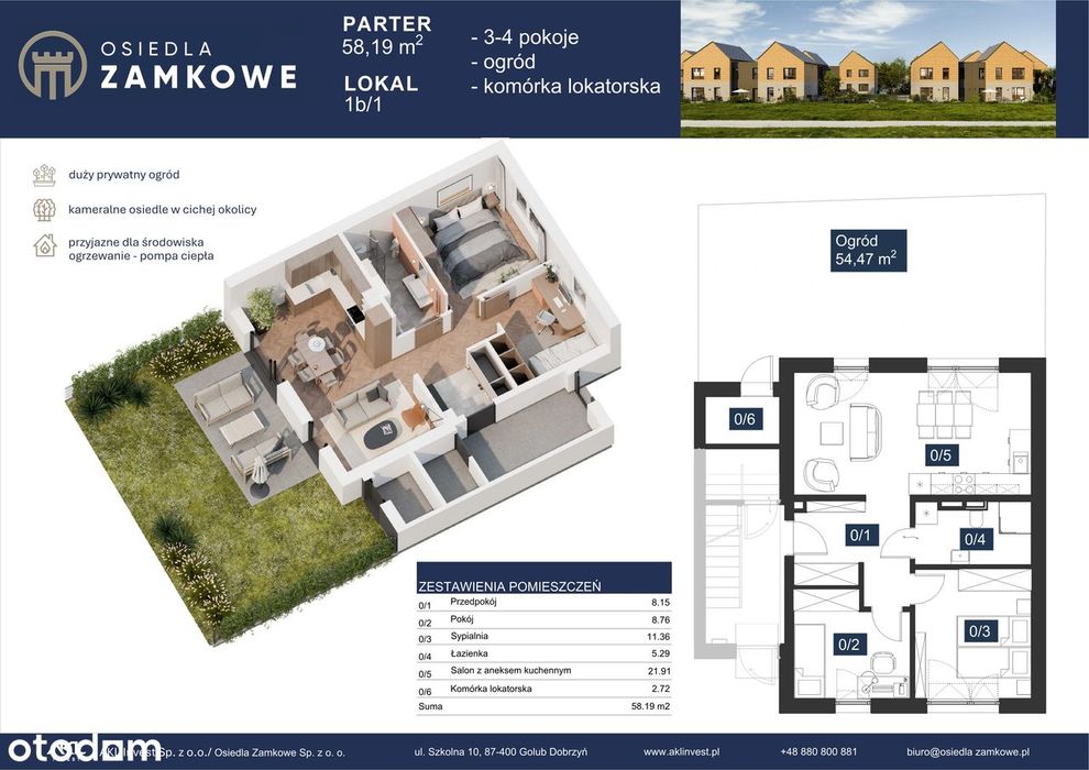 NOWY Energooszczędny Apartament z Ogrodem | 40min Toruń Golub-Dobrzyń