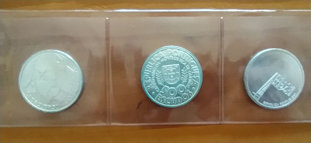 Moedas portuguesas novas prata 500$00