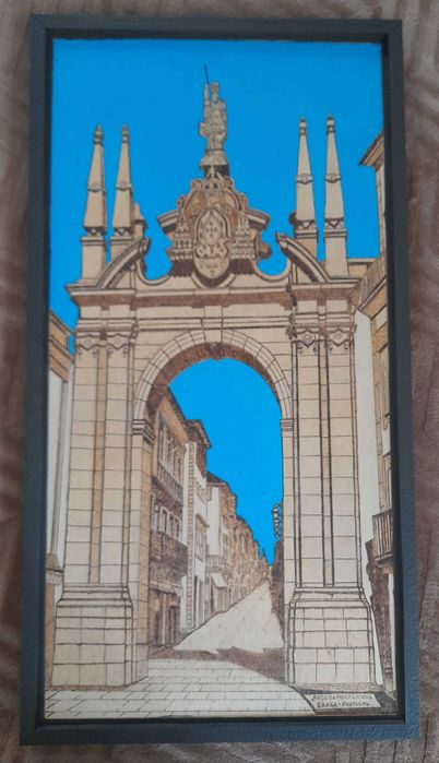 Quadro pirogravura