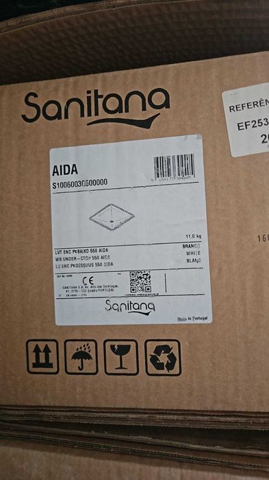 Lavatório Sanitana Aida 55 branco 545x430x157mm (S10060030500000) - Novos (4 unidades disponíveis)