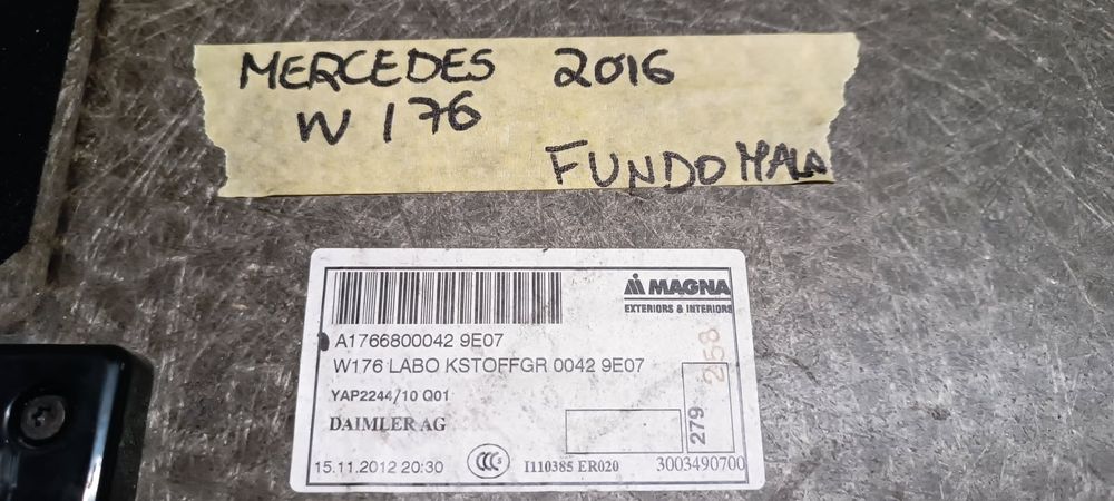 Cobertura Inferior / Tapete / Alcatifa da Mala MERCEDES-BENZ A-CLASS - A1766800042