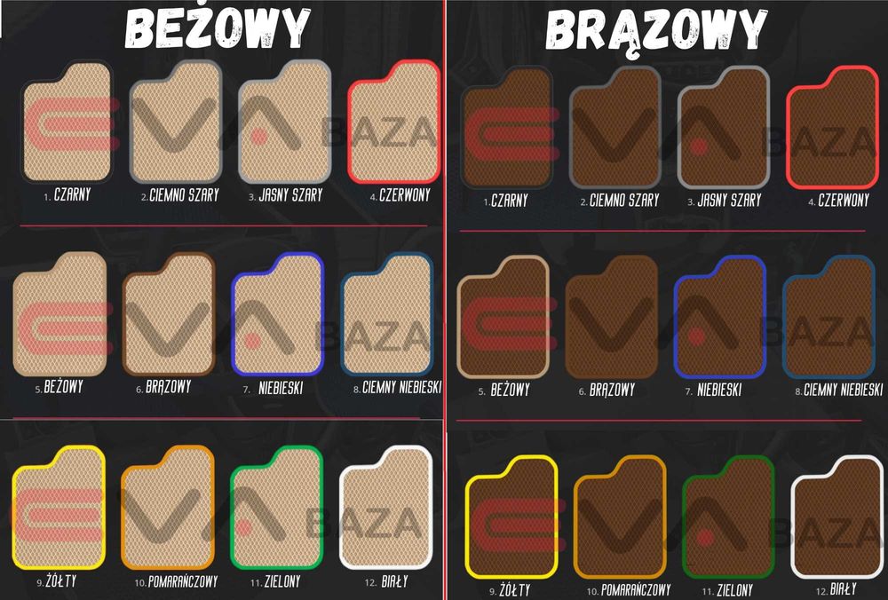 Dywaniki samochodowe EVA Bmw,Audi,Ford,Honda,Mercedes-Benz,Kia,Mazda