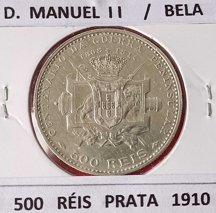 500 Réis Prata 1910 ( 5 Tostões ) Centenário da Guerra Peninsular