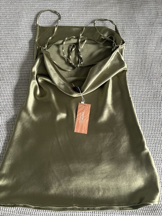 Khaki letnia sukienka z metka nowa shein
