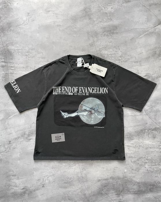 project gr ダメージtシャツ　protocol index Футболки Protocol index Evangelion Project G/R темно сірого