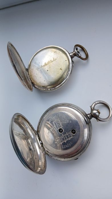 Карманные серебрянные часы
